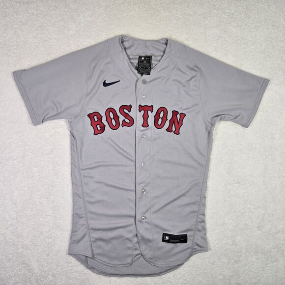 NIKE Authentic Boston Red Sox Flex Base Elite USA MADE Road Gray Jersey Mens 40 - Picture 1 of 11